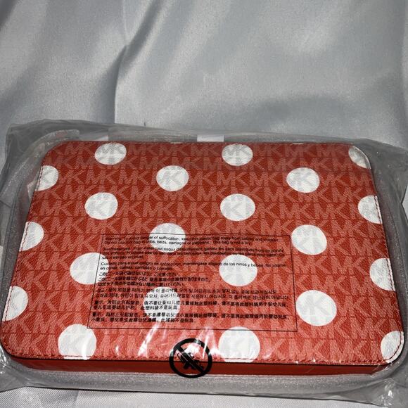 Michael Kors Jet Set Item Crossbody Bag Polka Dots Red Clay Still Factory Sealed - Picture 2 of 9